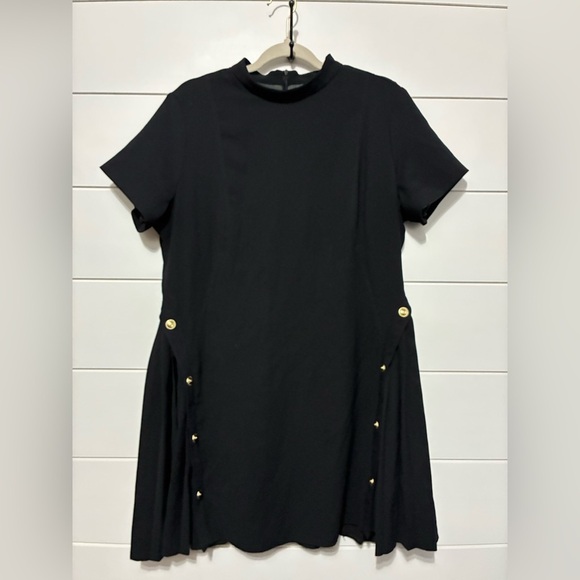 Karen Millen Military panel pleated black dress size 16 - Picture 8 of 11